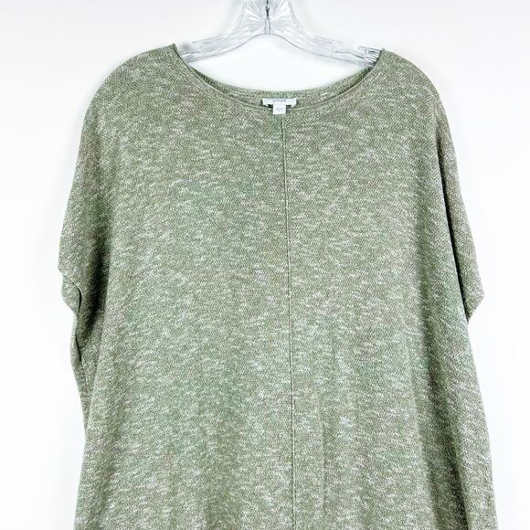 J Jill Pure Jill Easy Sweater Knit Textured Tunic Top Marled Green Womens Size L - Picture 4 of 12